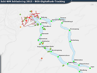 Bild: Abbildung digitalen Trackings auf einer Karte